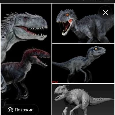 Dinosaurs : Indoraptor, Dilophosaurus, Velociraptor, Indominus rex thumbnail