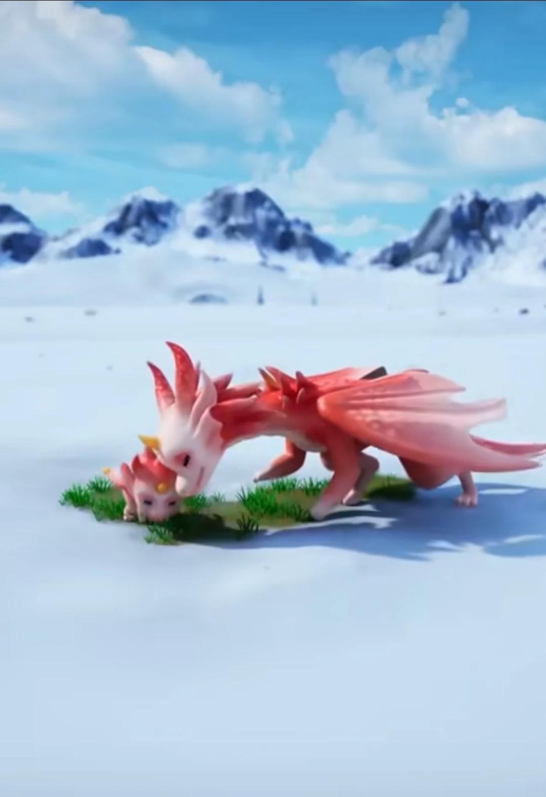 Little pink baby dragon and his Dragon Mother thumbnail