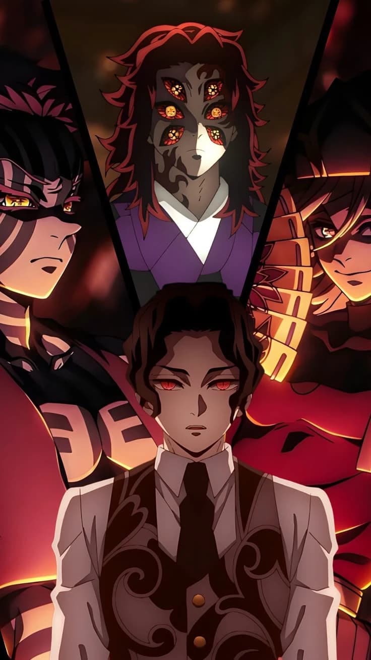 Muzan and the first three upper moons thumbnail