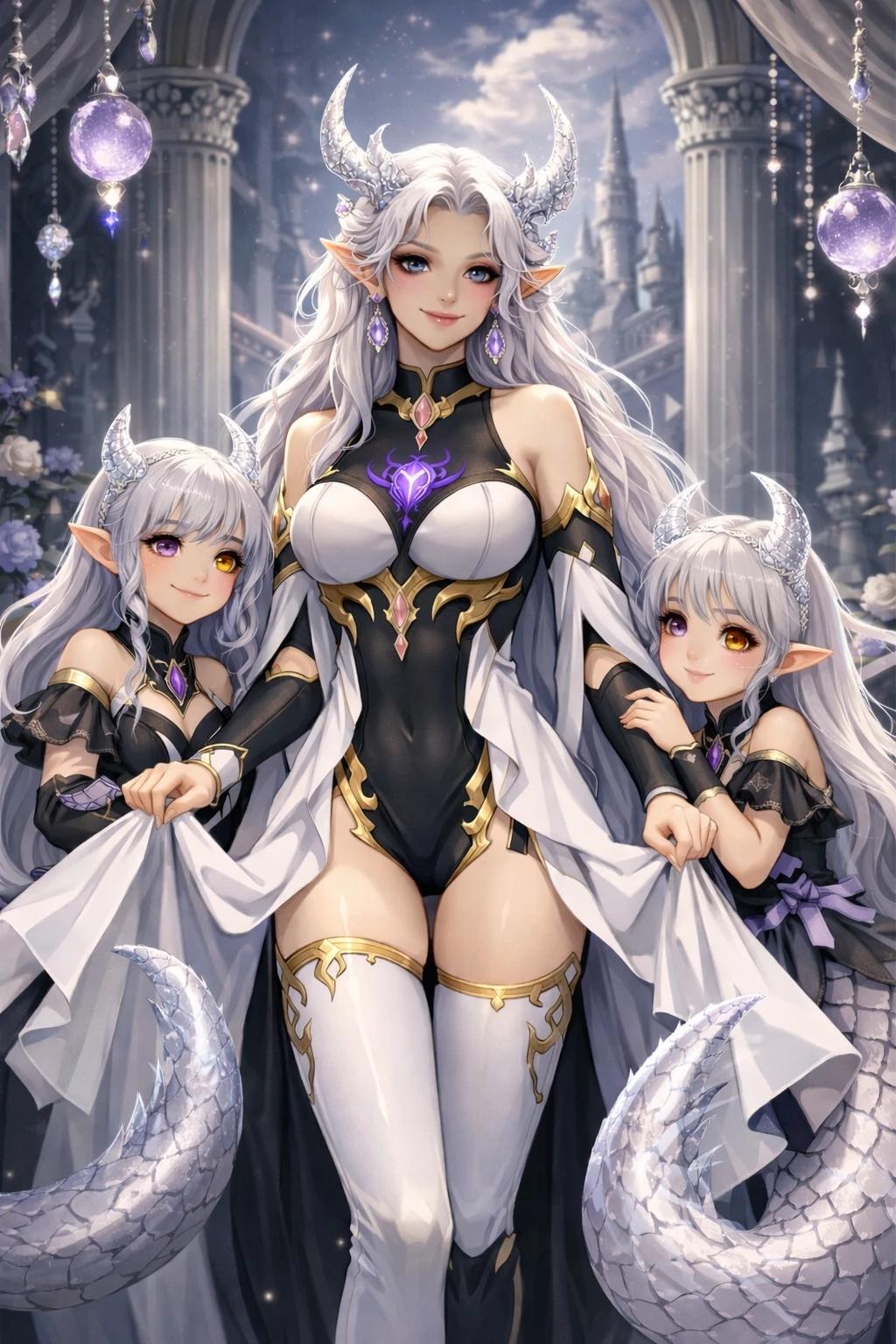 The White Dragon Queen and her twin daughters, based on Manhua thumbnail