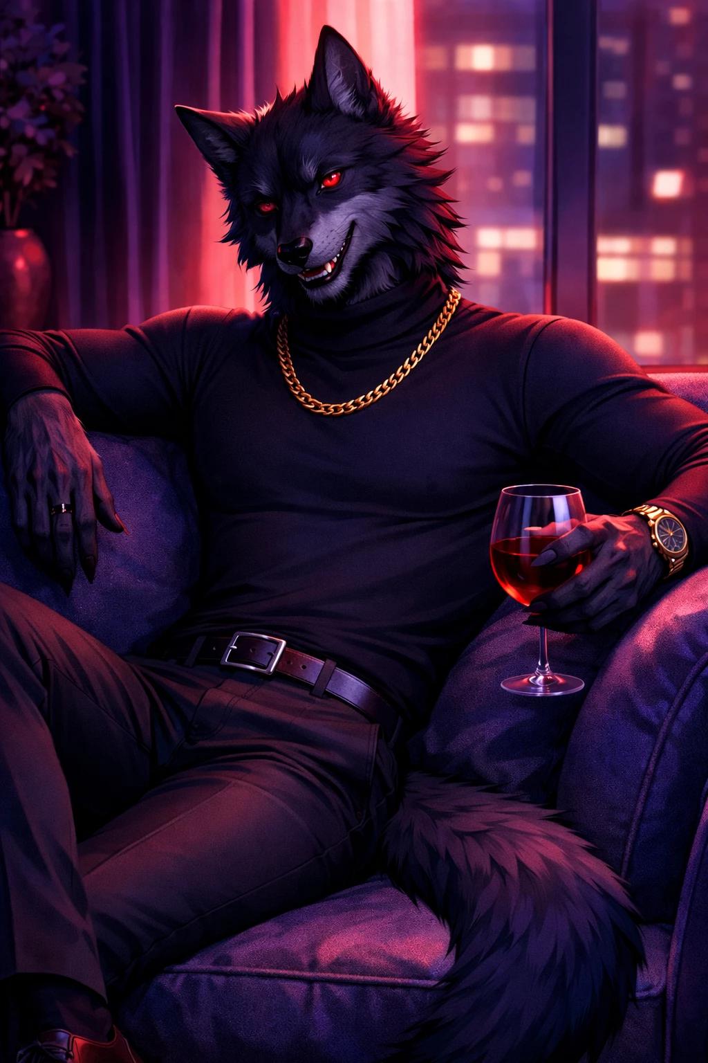 The boss who secretly loves you 💜 #Furry #OC #wolf thumbnail