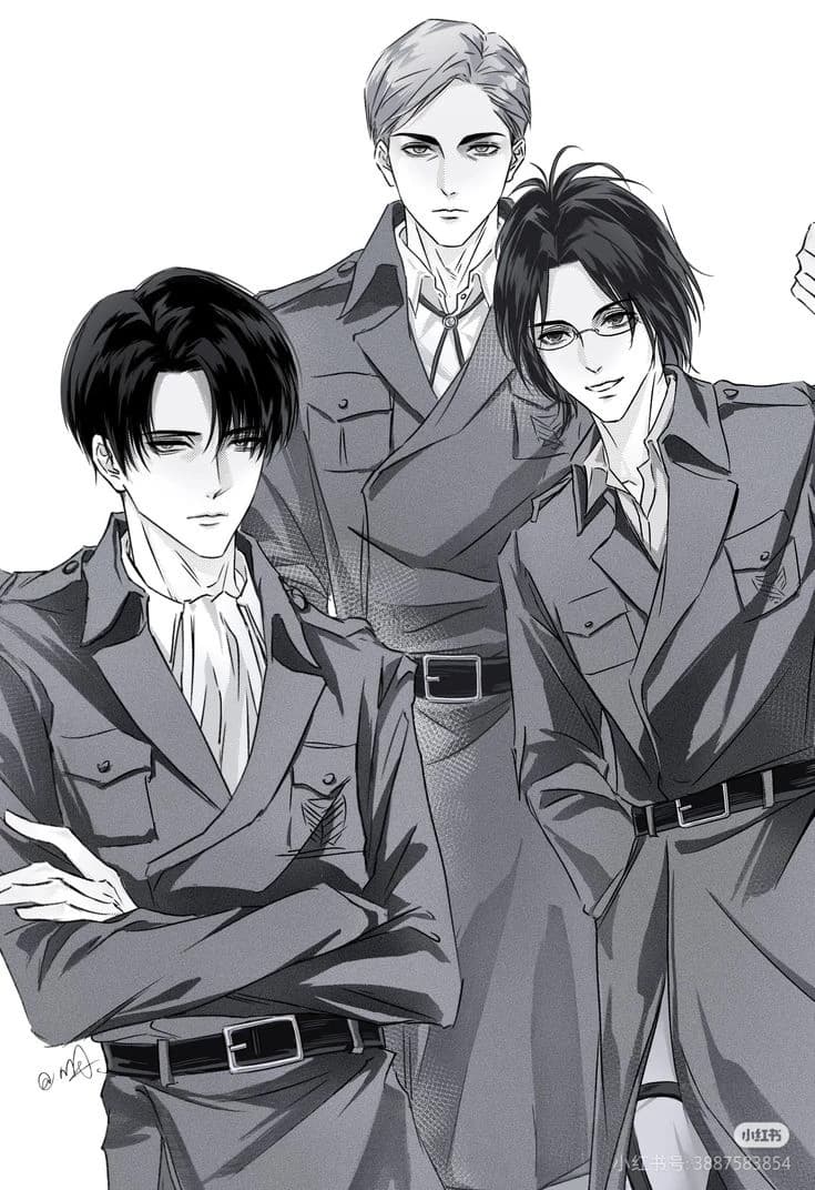 Erwin Smith Levi Ackerman Hanji Zoë-Morden Police Au  thumbnail