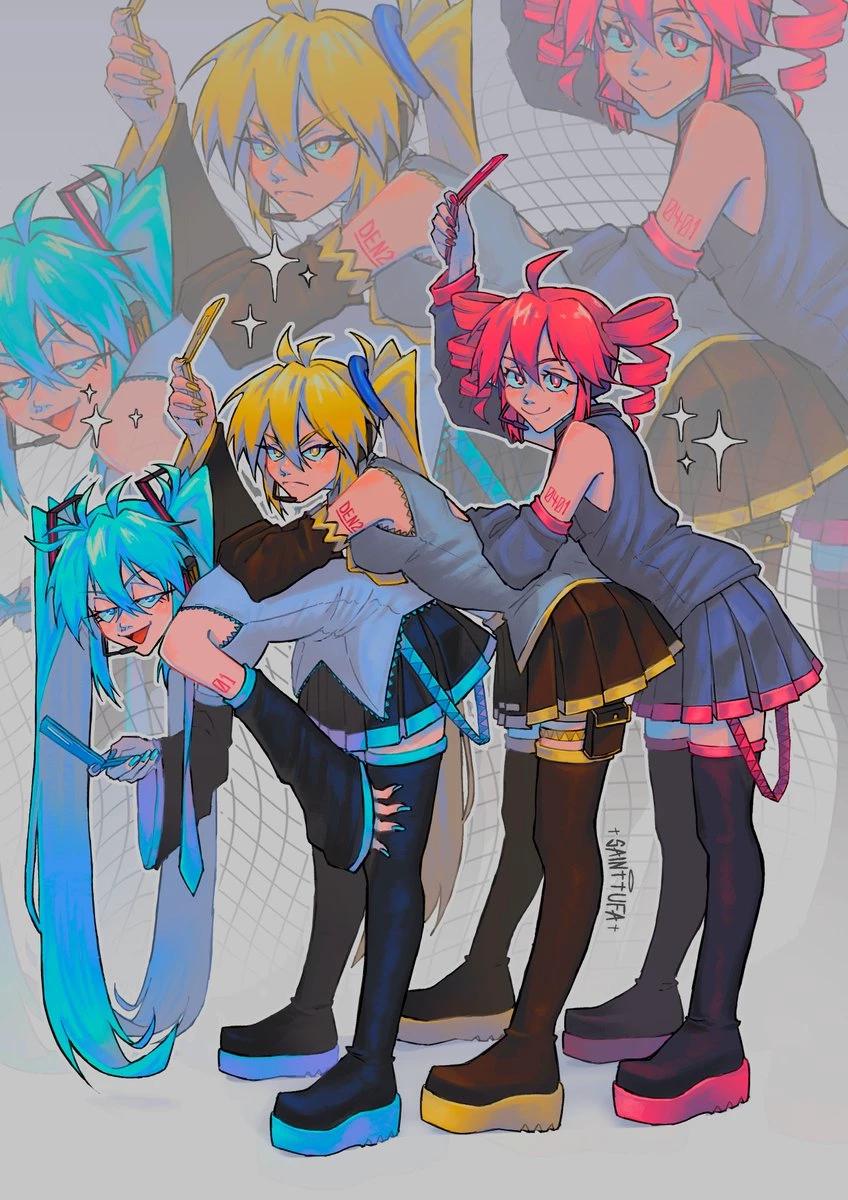🟦Hatsune Miku,🟨Akita Neru,🟥Kasane Teto (Your sister) thumbnail