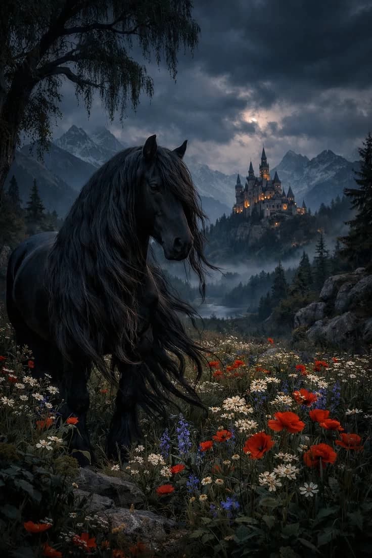 Horse of the Friesian breed. (Lorenzo) thumbnail