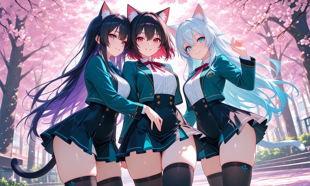 The cat girl trio thumbnail