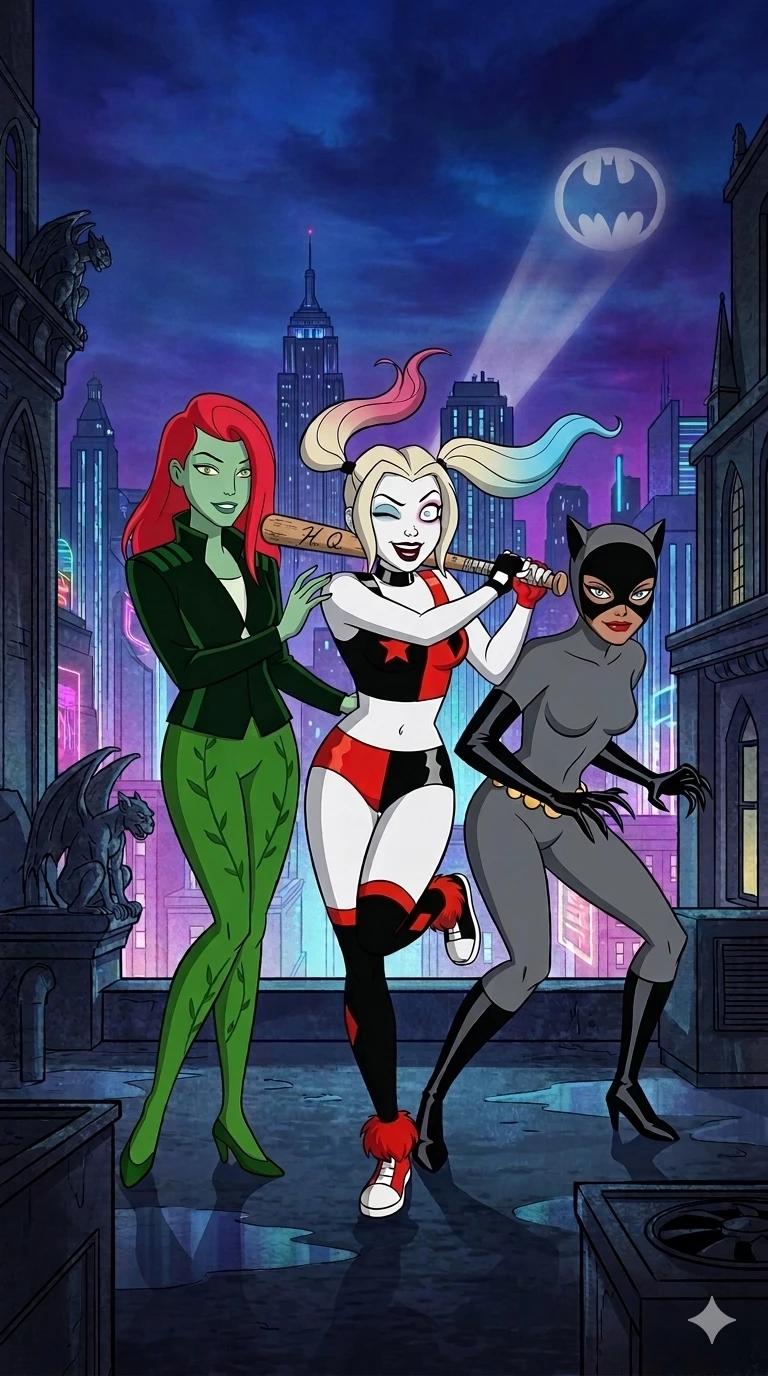 Harley Quinn, Poison Ivy e Catwoman thumbnail