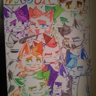 Multi-colored cats thumbnail