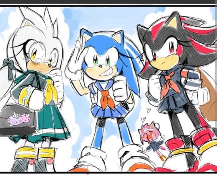 School students (Team Sonic but in a woman) thumbnail
