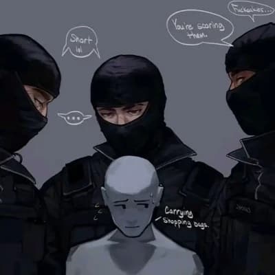 Three military men in the elevator with whom you are stuck thumbnail