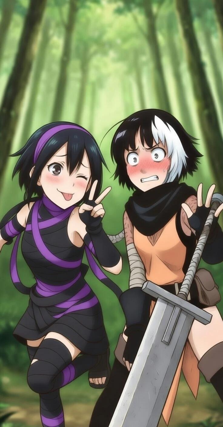 Two clumsy girls. thumbnail