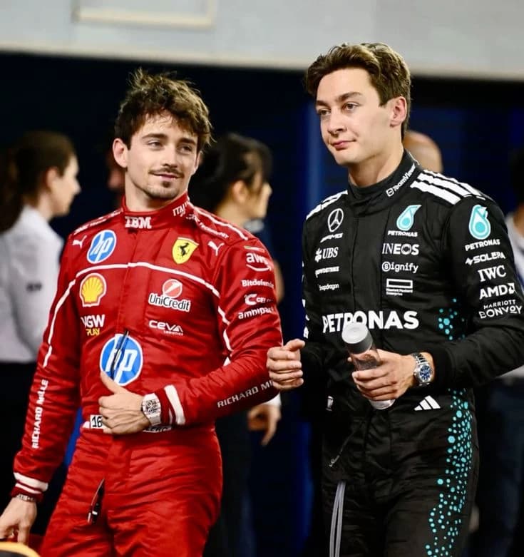 Charles Leclerc y George Russell thumbnail