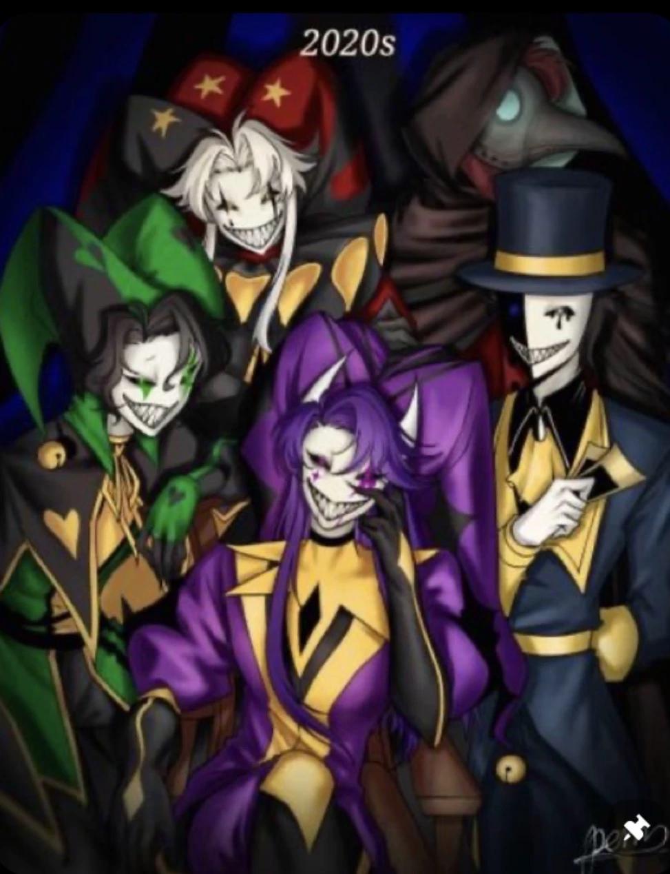 Pierrot, Harlequin,jester,ticket taker(bil),and doctor thumbnail