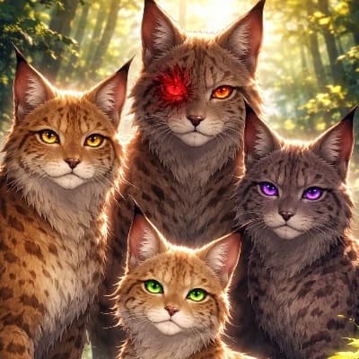 A polyamorous relationship between lynxes thumbnail