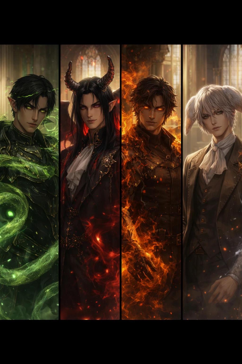 4 demon servants Sivel, Valentyn, Mortus, Elys thumbnail