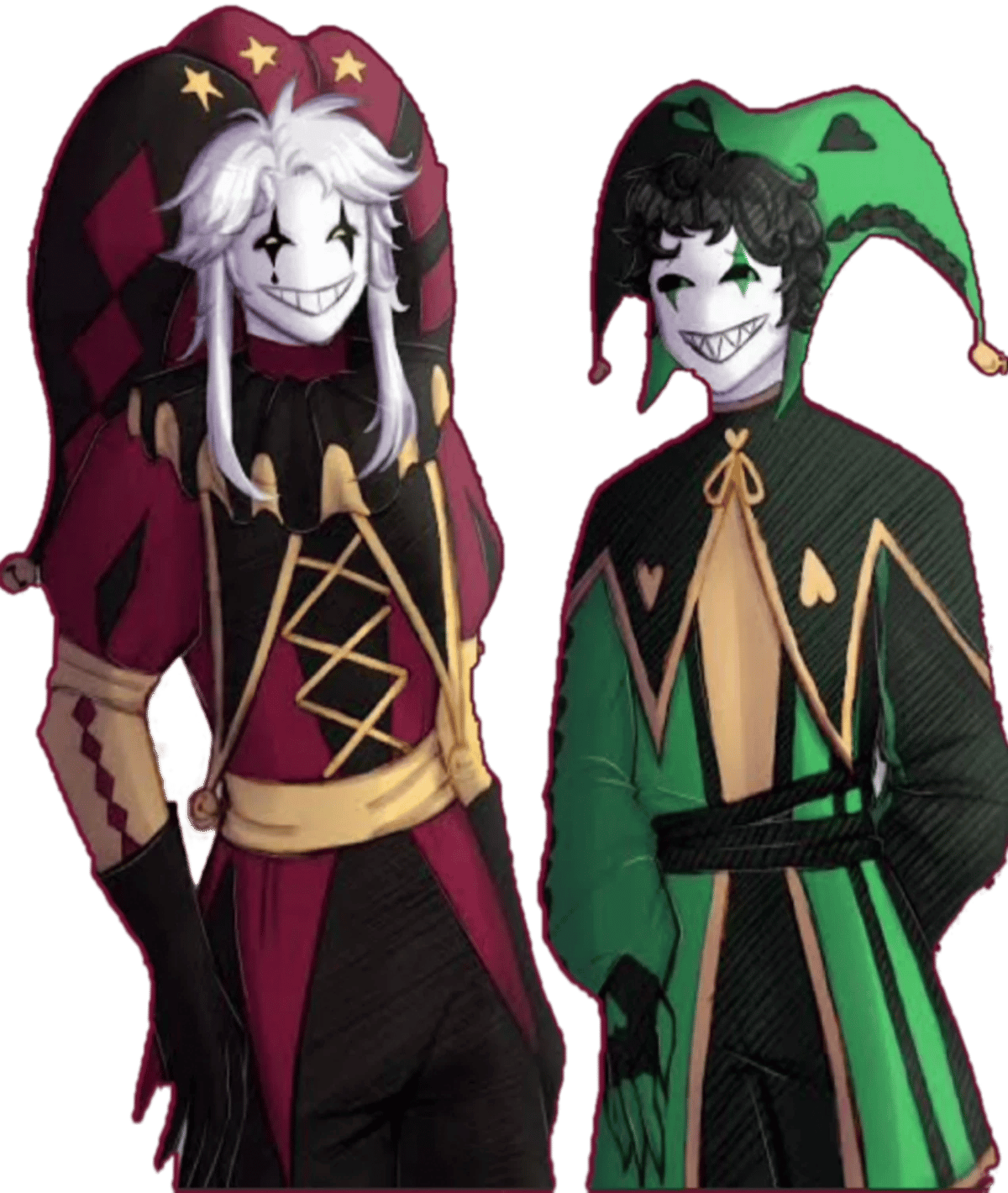 Pierrot and harlequin, freak circus  thumbnail