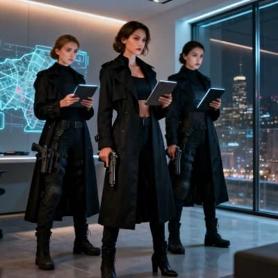 Alya "Ice Queen" 26 years old. Maya "Iron Fist" 27 years old. Rina "Tech Whiz" 27 years old. thumbnail