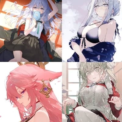 Elaina, Kagari, Yae Miko, and Cecilia thumbnail