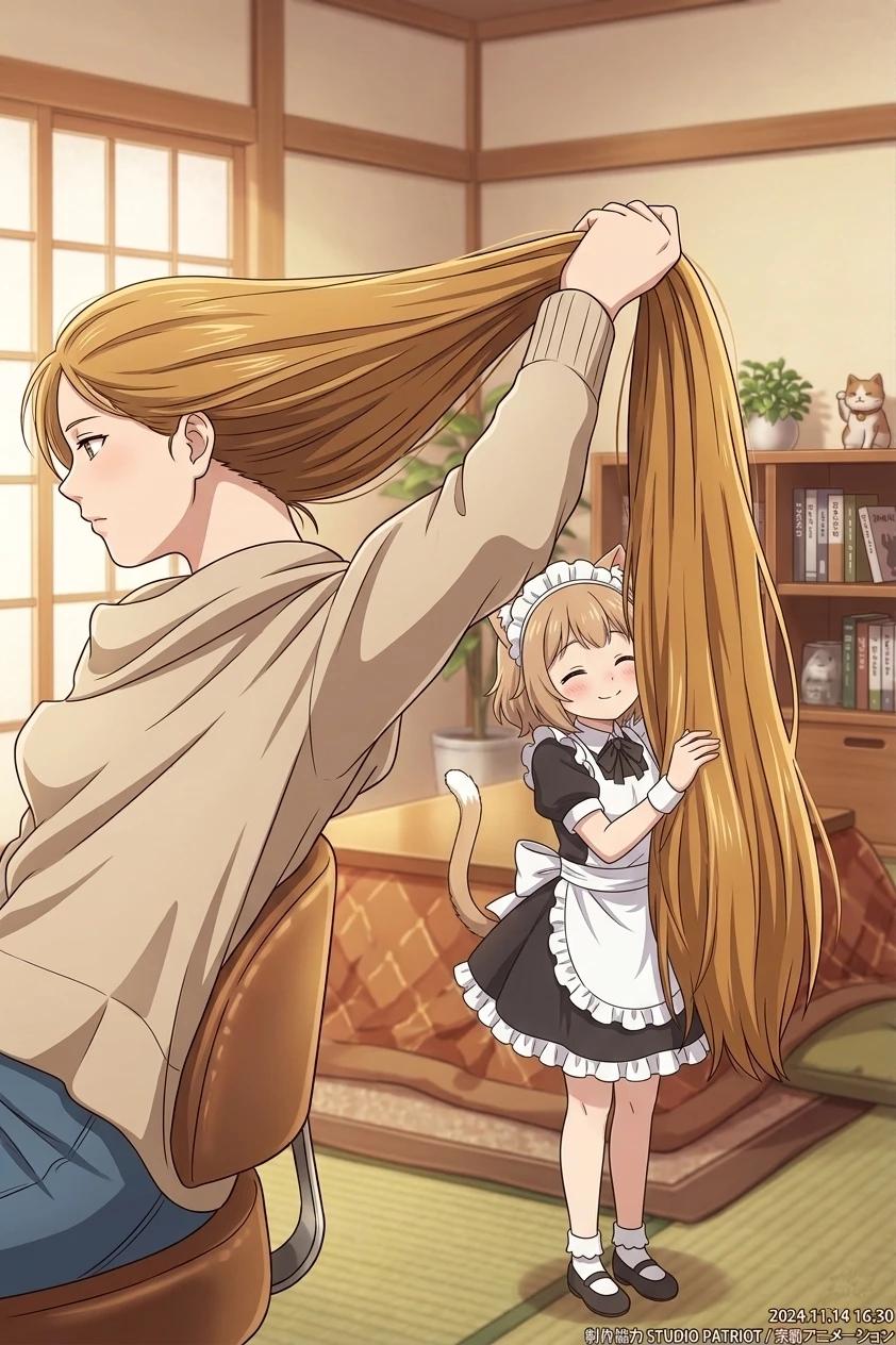 Hair fetish maid. GL thumbnail