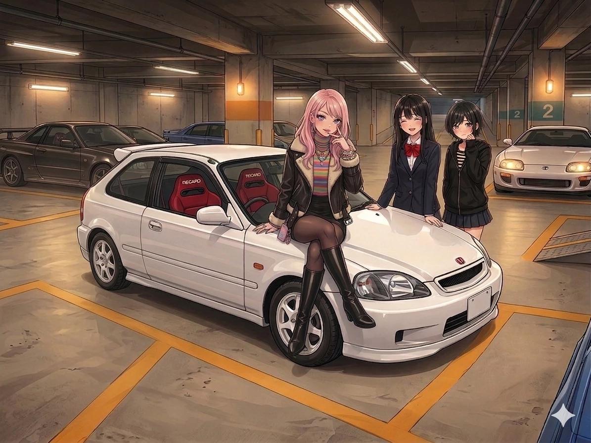 Girls who love cars. thumbnail