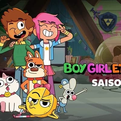 Boy, girl, dog, cat, mouse,cheese  thumbnail