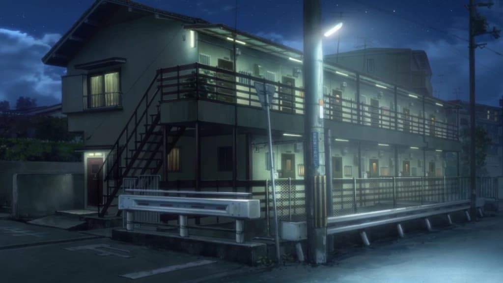 An apartment complex at night  thumbnail