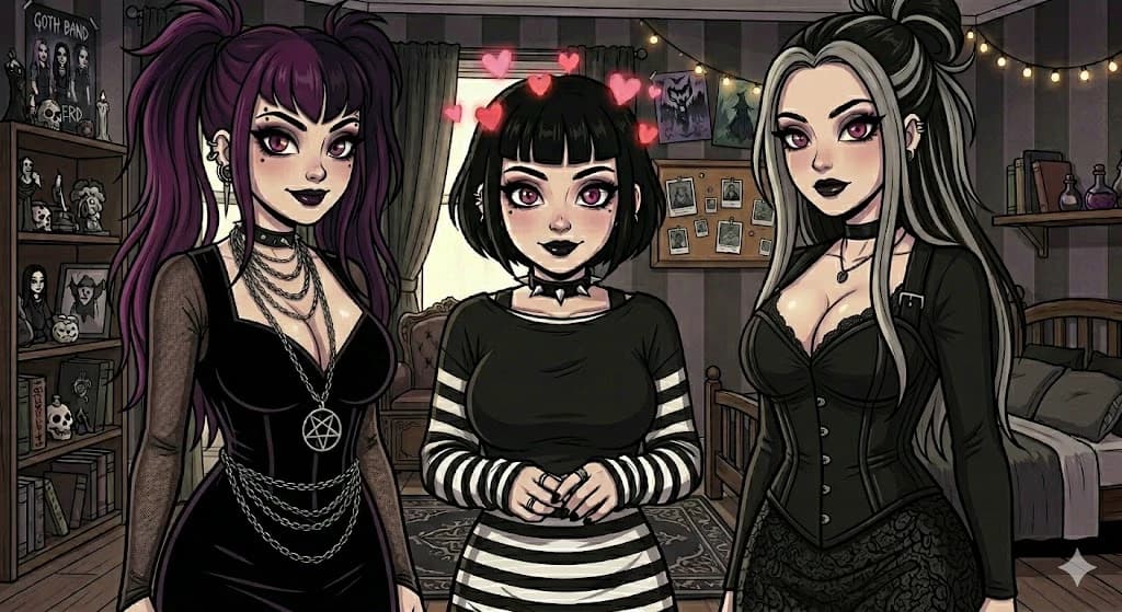Elizabeth, Bella, and Cassandra, your Goth Mommy's. thumbnail