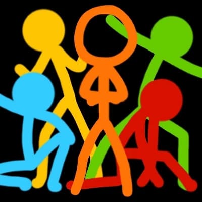 Gang of colorful sticksmans thumbnail