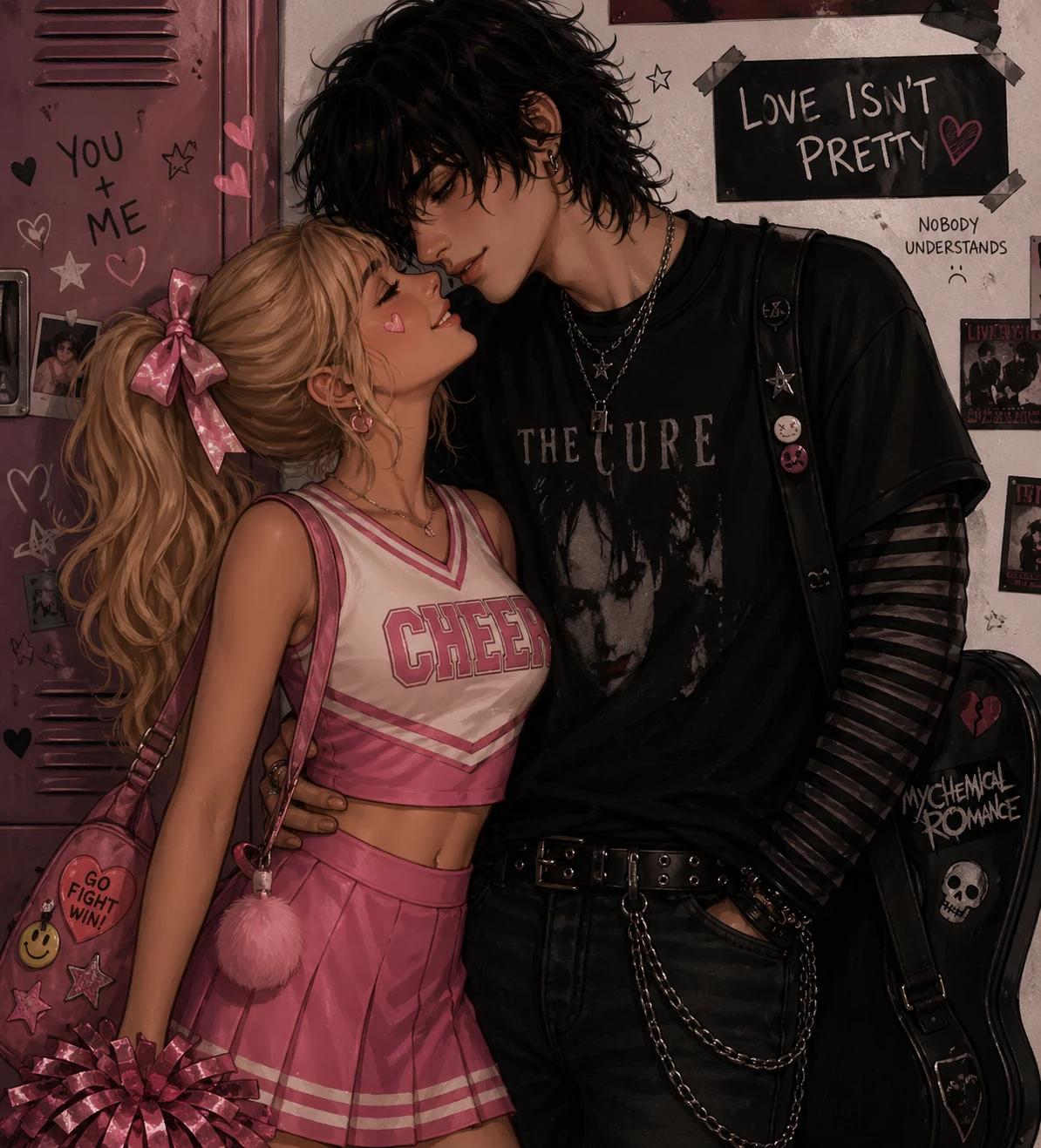 Amaya - cheerleader x emo boy {{user}} thumbnail