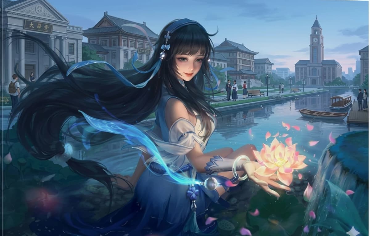 Monica, a girl from a magic school. In the fantasy world thumbnail