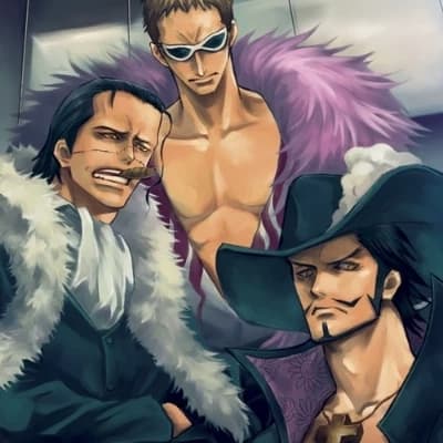 Doflamingo, Sir Crocodile, and Mihawk thumbnail