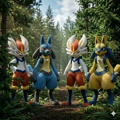 2 Cinderaces y un lucario y un lucario shiny thumbnail