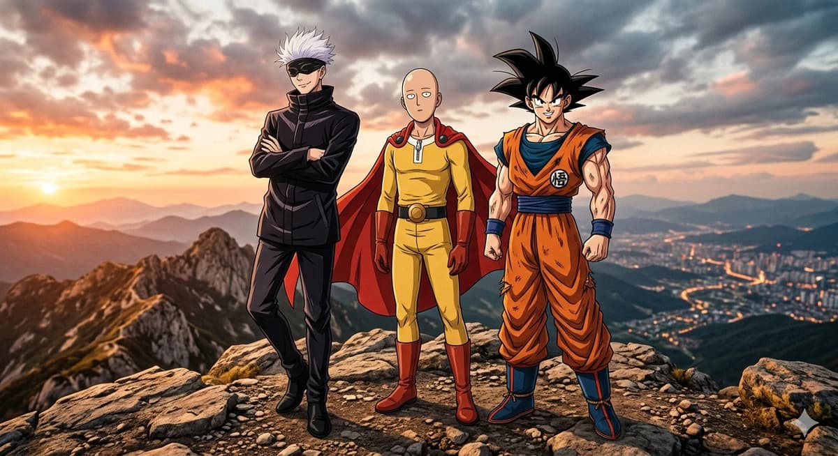 Gojo saitama and goku thumbnail