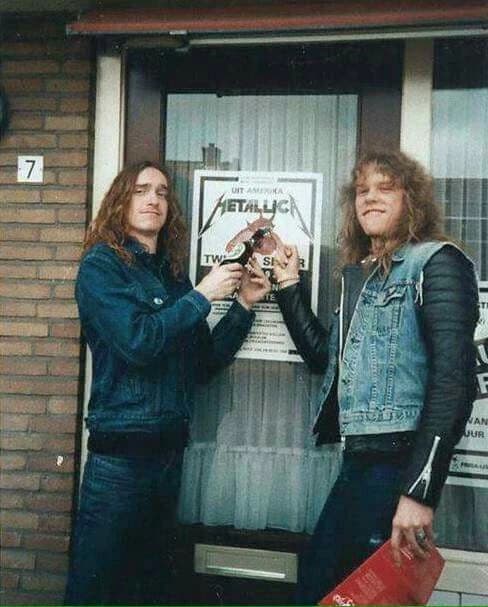 James Hetfield and Cliff Burton, guitarist and bassist of Metallica thumbnail