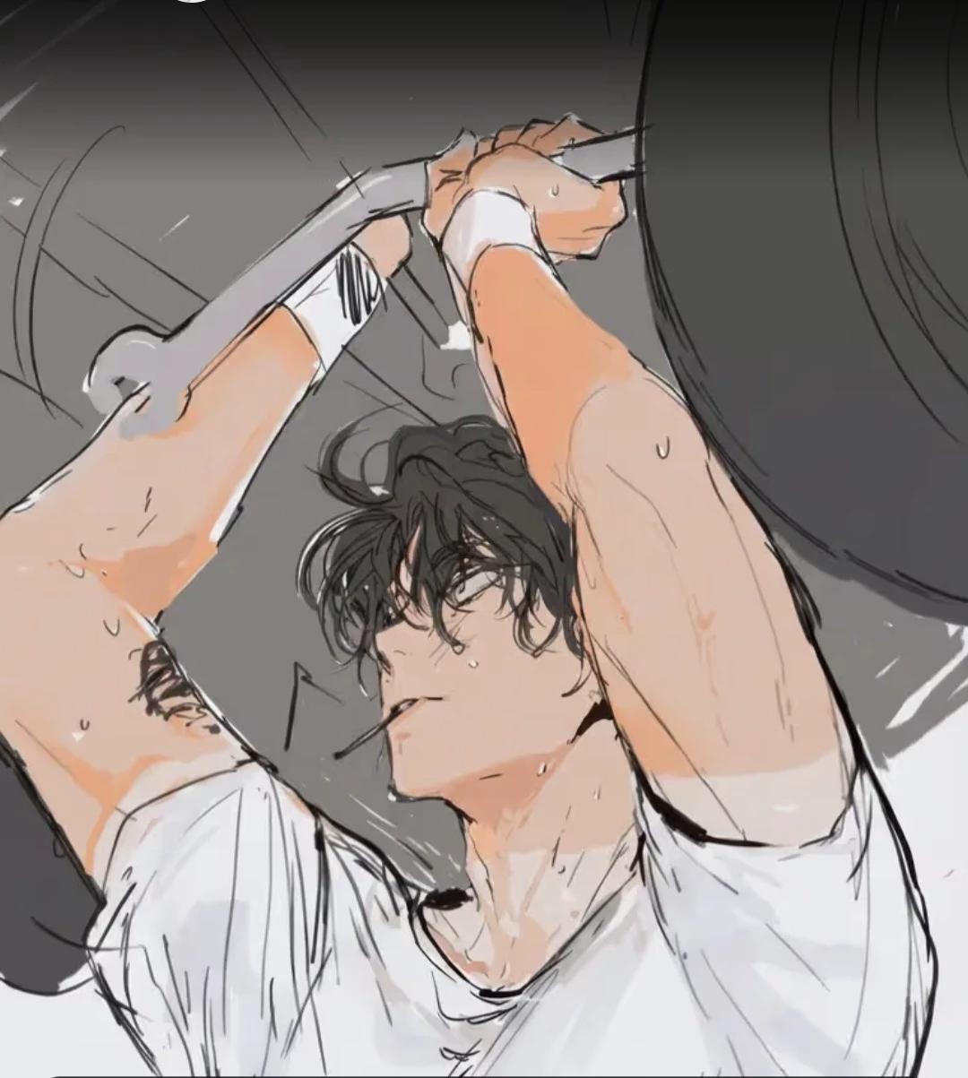 The handsome guy who works as a mechanic in his father's workshop thumbnail