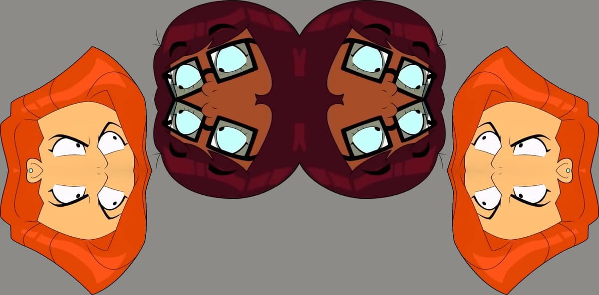 Asian Daphne's Head Fraction And South Asian Velma's Head Kaleidoscope thumbnail