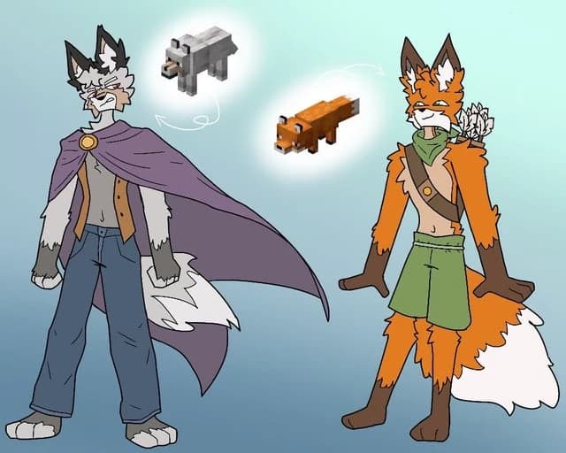 Ivan and Charles (Minecraft Wolf and Fox) thumbnail