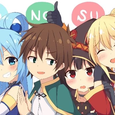 Kazuma, Megumin, Aqua, Darkness thumbnail