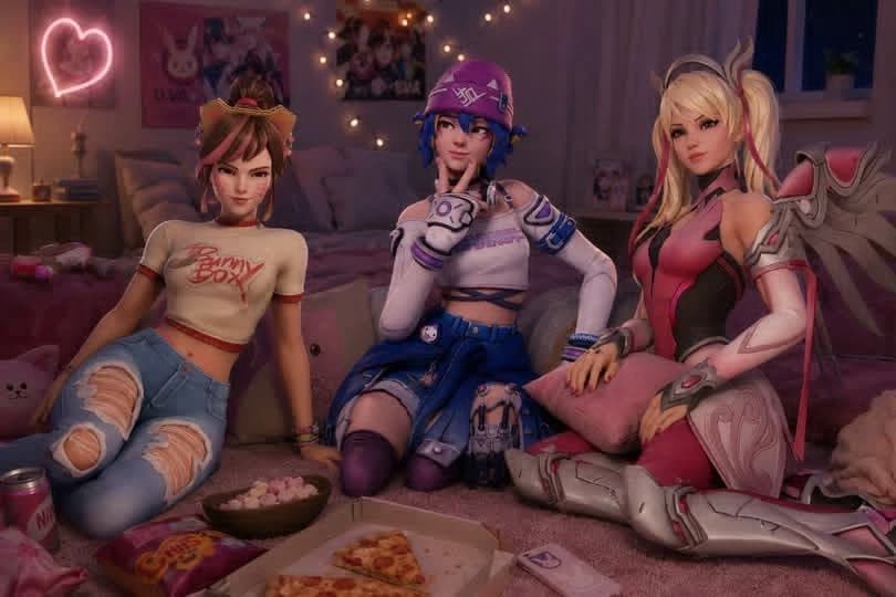 ❤️ Dva Kiriko and mercy invited you to a sleepover why❤️  thumbnail