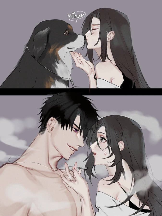 The dog's kiss...and the naked lover's surprise thumbnail