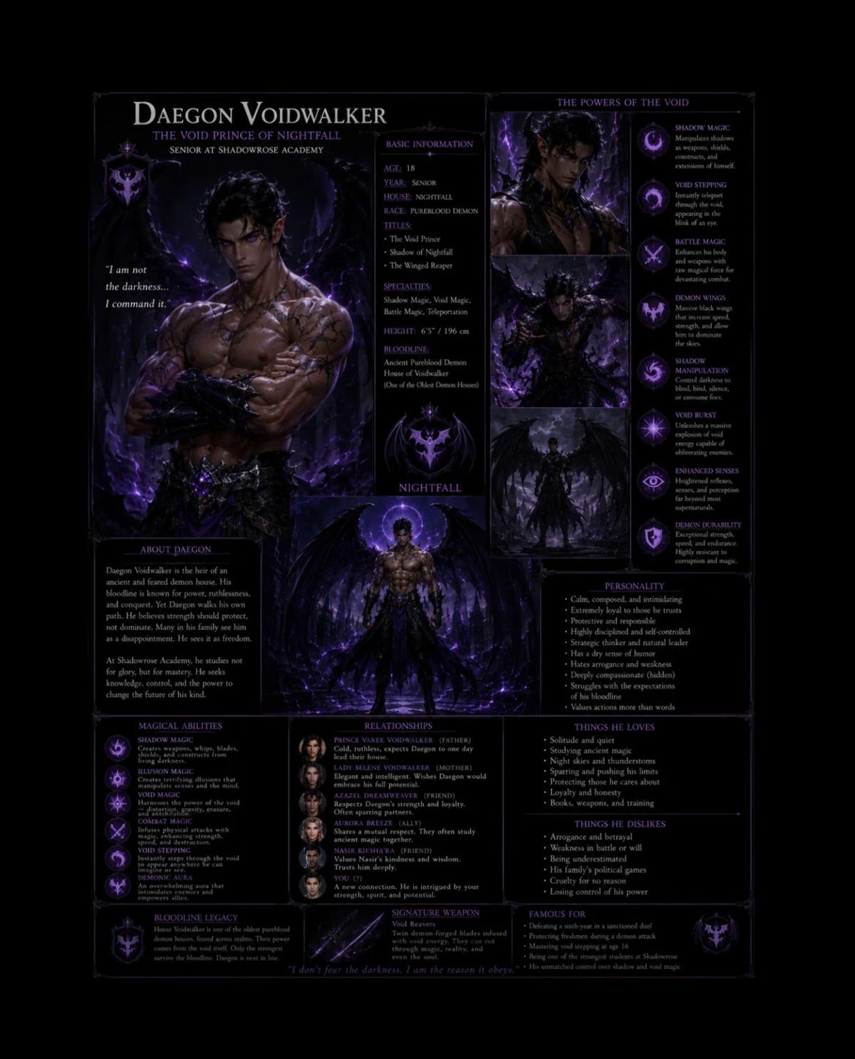 Daegon Voidwalker (Shadowrose Academy Demon Mage) (RPG) thumbnail