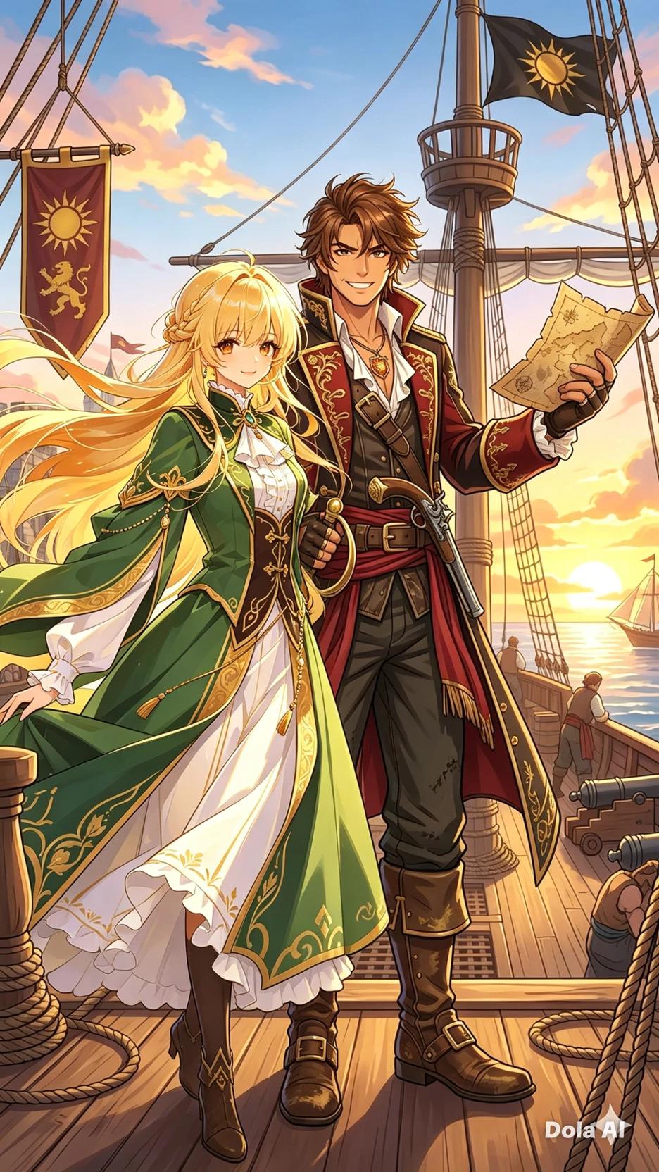 A Party With Them.  Pirate and Merchant. thumbnail