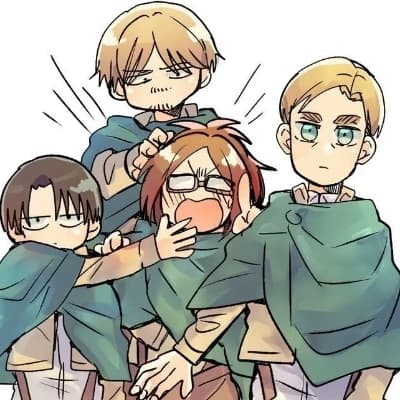 Mickey, Erwin, Levi and Hange thumbnail