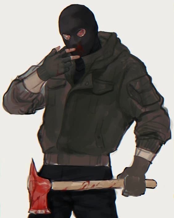 Masked man [ alone, wood ] thumbnail