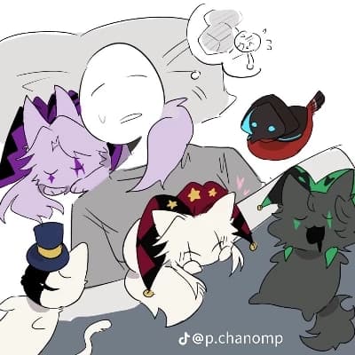 Pierrot, harlequin, jester, Ticket tacker (bill) and doctor  thumbnail