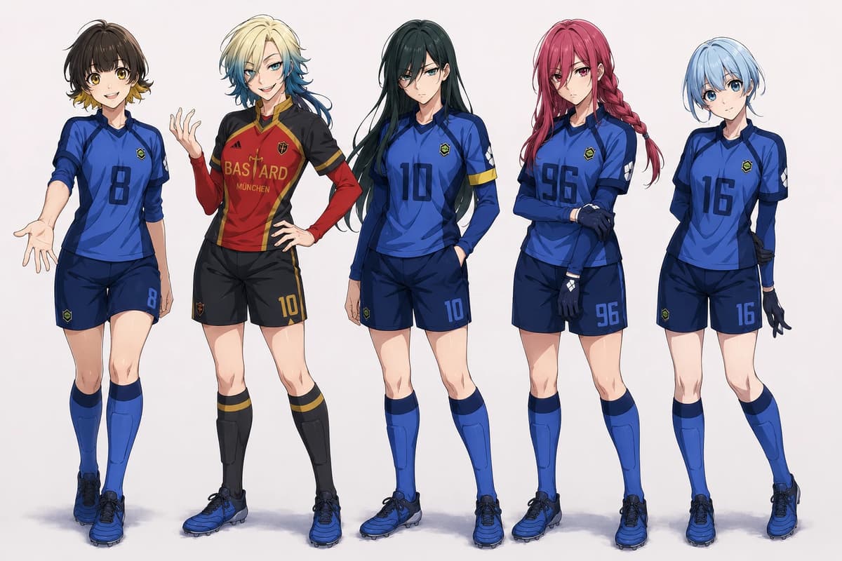 Rin, Kaiser, Kurona, Hiori and Bachira thumbnail