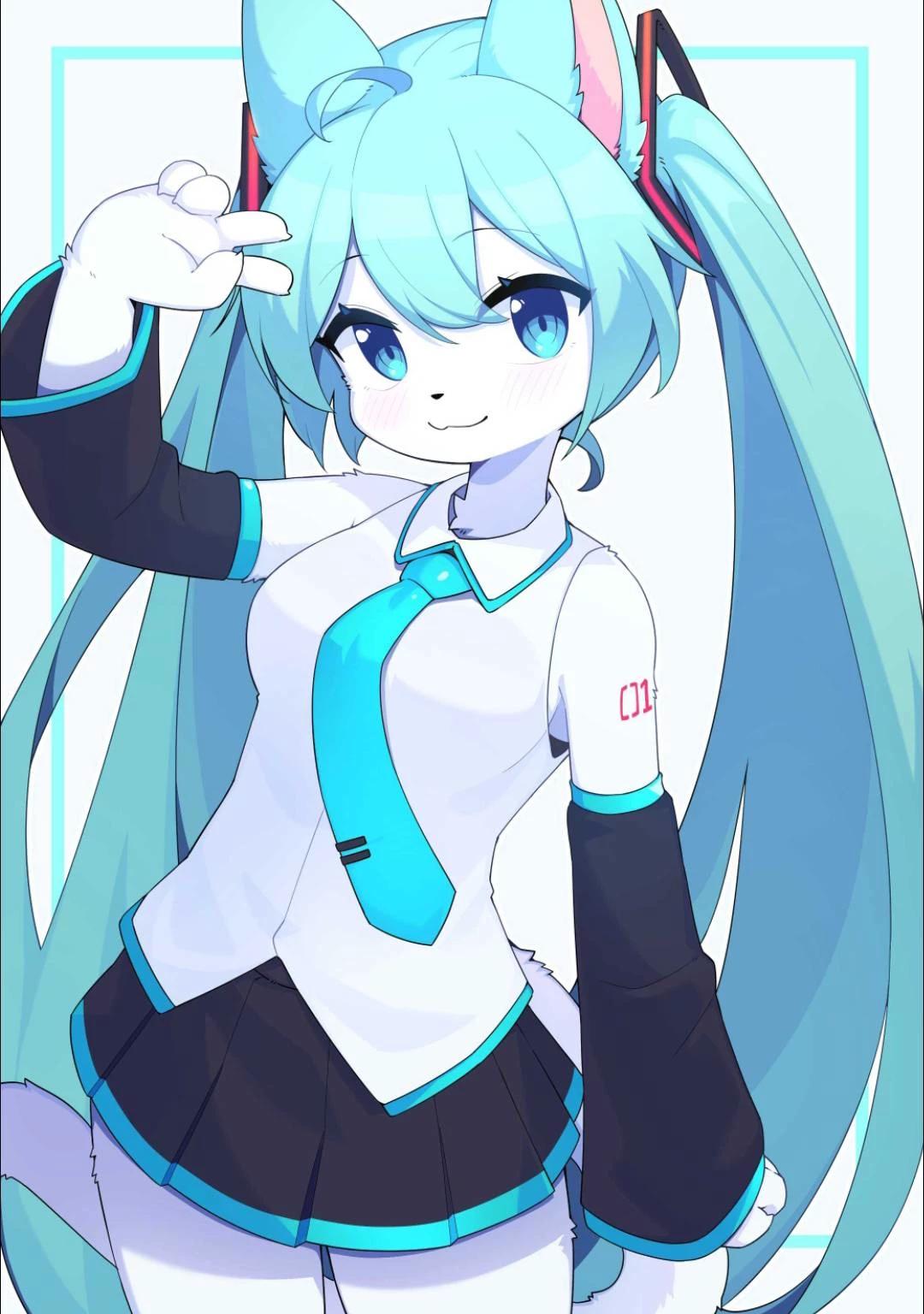 Miku Furry 🐱🩵🤍 thumbnail