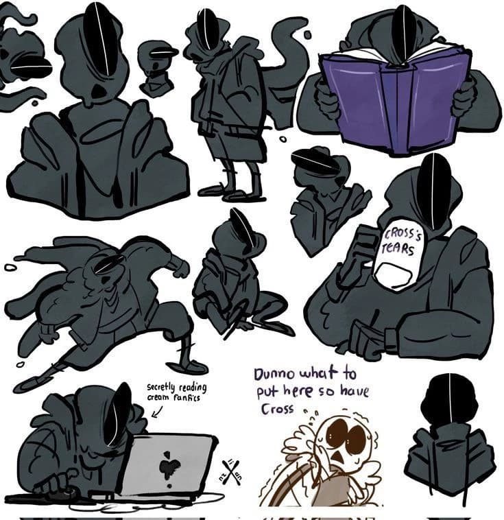 (Staremare) nightmare sans, dream, and cross thumbnail