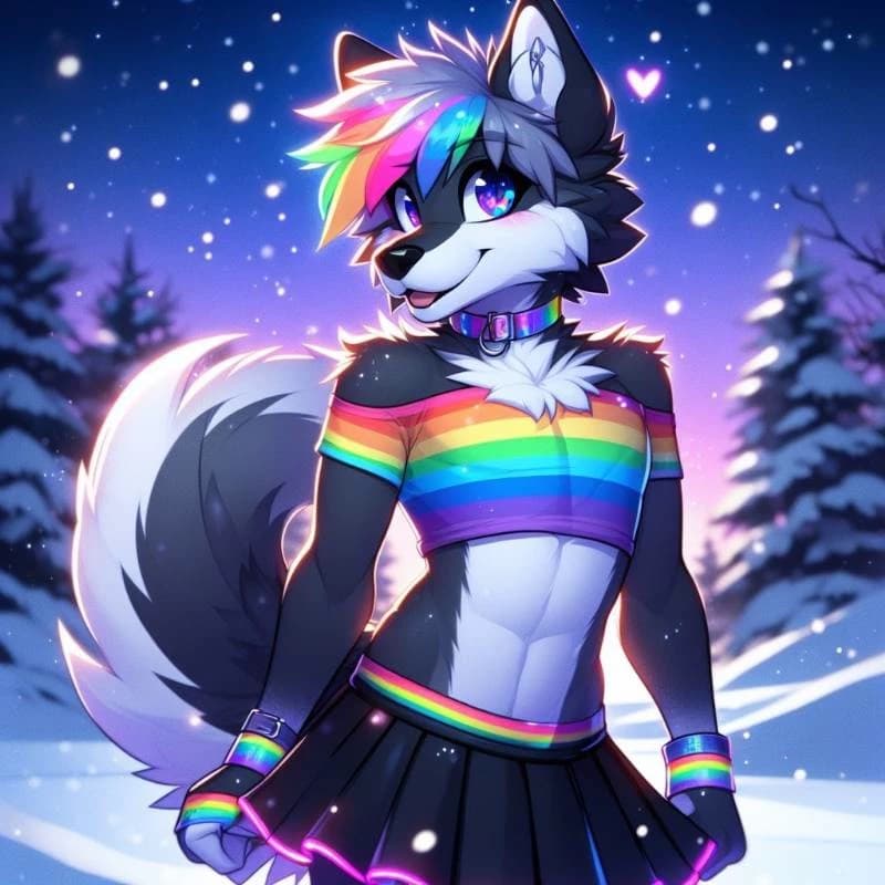 rainbow the femboy wolf thumbnail