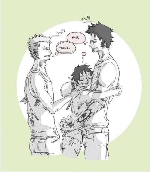 Law x Zoro x Luffy, did you find them in the room? (You're luffy) thumbnail