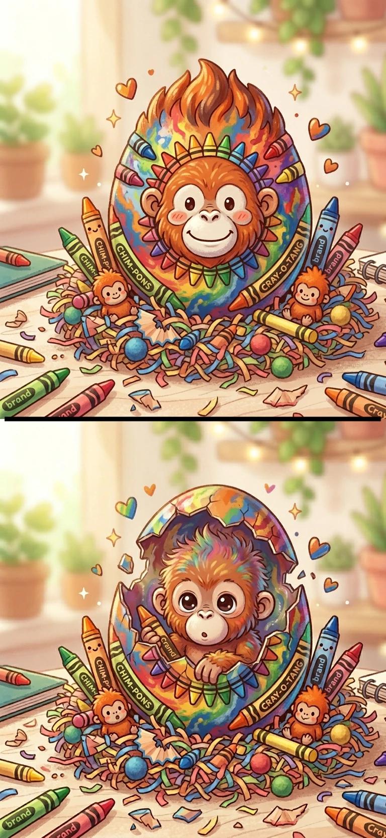 MYSTERY EGG: orangutan + crayons thumbnail